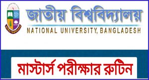 জাতীয় বিশ্ববিদ্যালয়ের মাস্টার্স পরিক্ষার রুটিন ২০১৯ মাস্টার্স শেষ পর্ব পরীক্ষার রুটিন ২০১৯